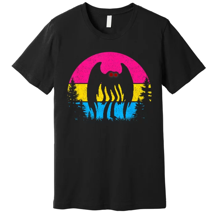 Retro Pan Mothman Pansexual Pride Point Pleasant Cryptid Premium T-Shirt