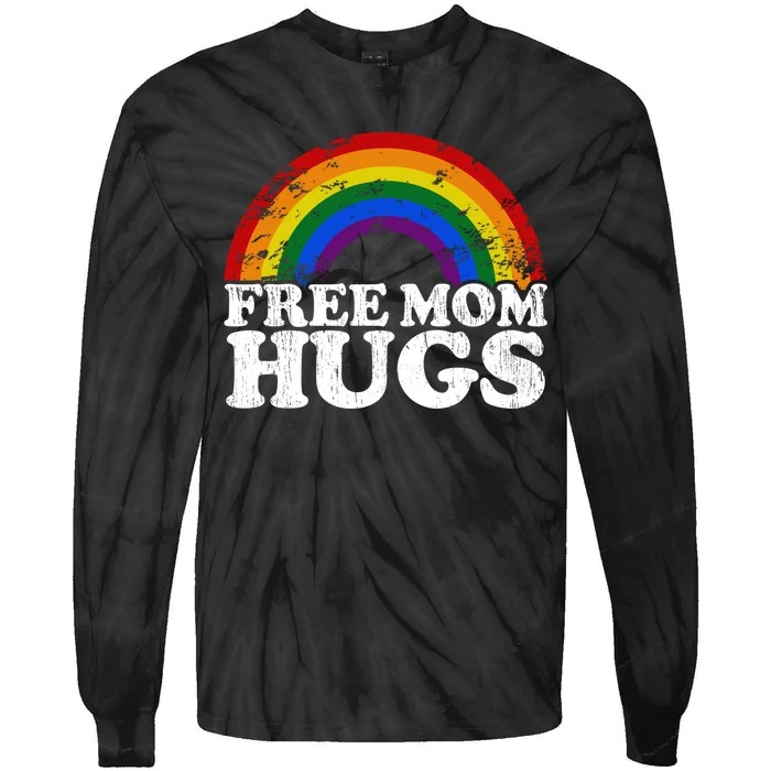 Rainbow Pride Month Lgbt Proud Vintage Free Mom Hugs Tie-Dye Long Sleeve Shirt