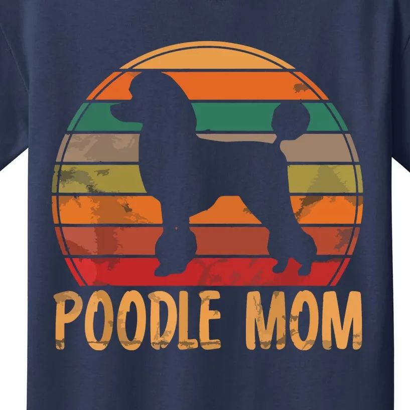 Retro Poodle Mom Gift Dog Mother Pet Poodle Mama Kids T-Shirt