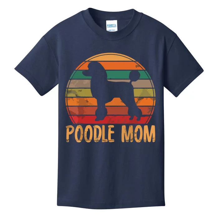 Retro Poodle Mom Gift Dog Mother Pet Poodle Mama Kids T-Shirt