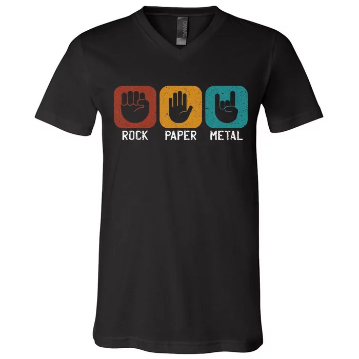 Rock Paper Metal Heavy Metal Music V-Neck T-Shirt