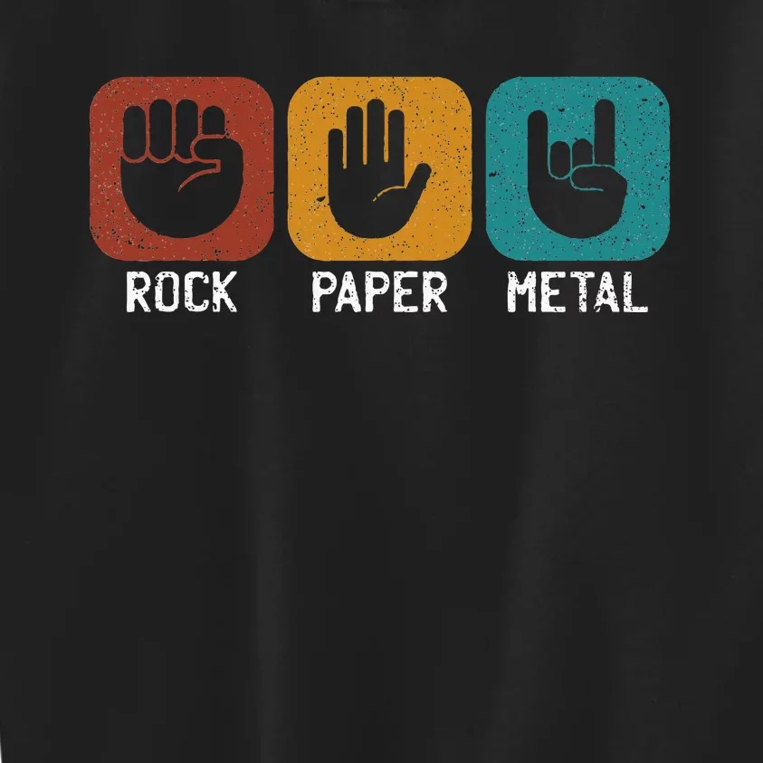 Rock Paper Metal Heavy Metal Music Kids Sweatshirt