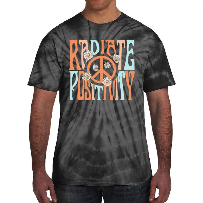 Radiate Positivity Motivational Boho Style Tie-Dye T-Shirt