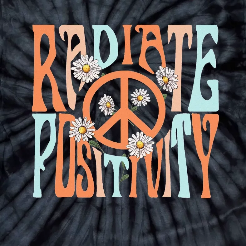 Radiate Positivity Motivational Boho Style Tie-Dye T-Shirt