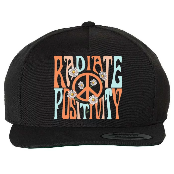 Radiate Positivity Motivational Boho Style Wool Snapback Cap