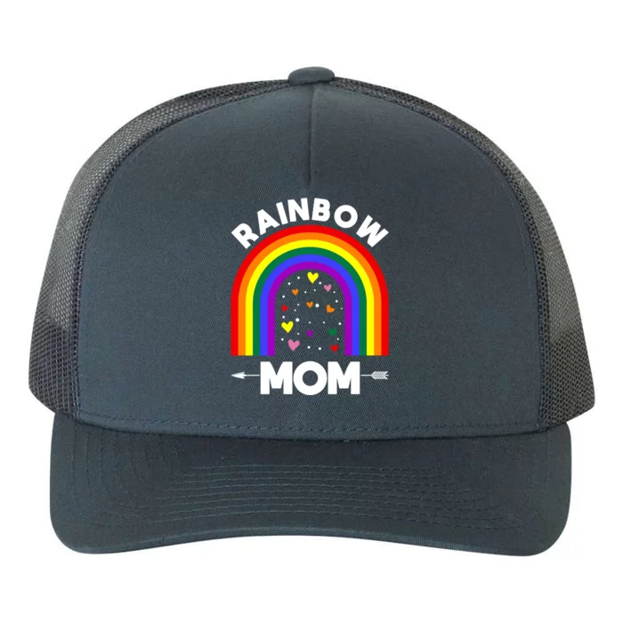 Rainbow Proud Mom Colorful Heart Lgbtq Cool Gift Yupoong Adult 5-Panel Trucker Hat