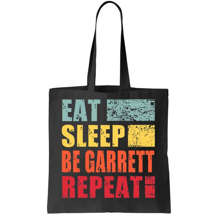 retro Personalized Name Eat Sleep Be Garrett Tote Bag