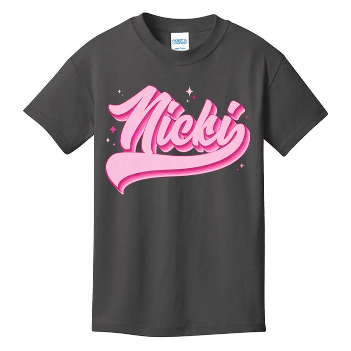 Retro Pink Nicki Kids T-Shirt