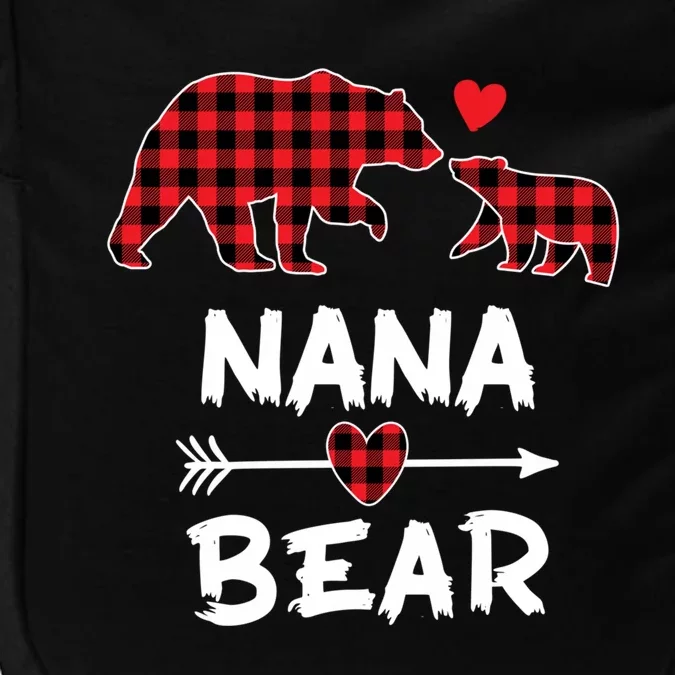 Red Plaid Nana Bear Xmas Funny Family Christmas Pajama Funny Gift Impact Tech Backpack