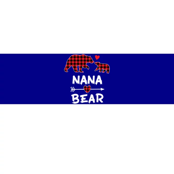 Red Plaid Nana Bear Xmas Funny Family Christmas Pajama Funny Gift Bumper Sticker