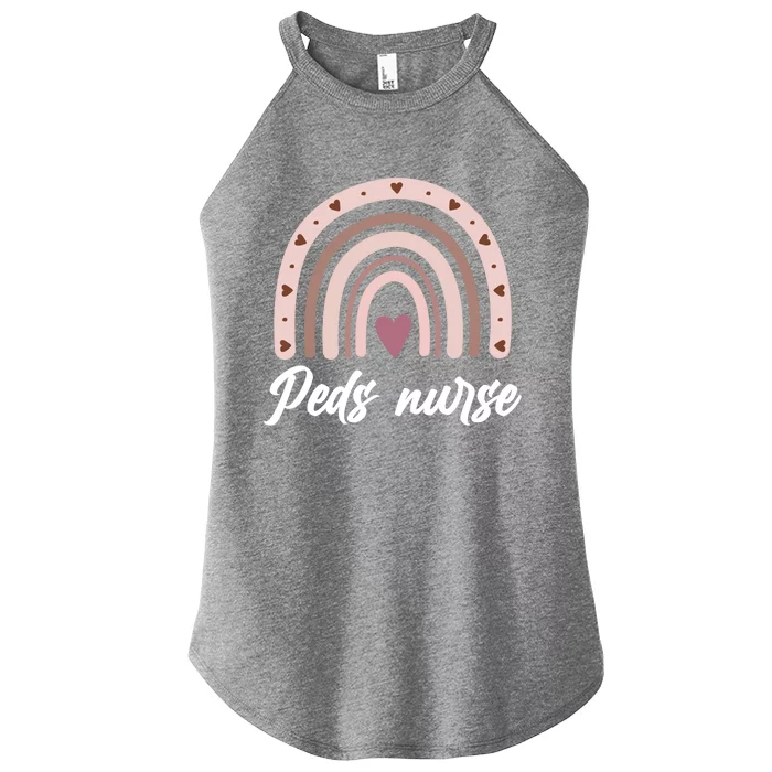 Rainbow Peds Nurse Pediatric Care Pediatric Nurse Cute Gift Women’s Perfect Tri Rocker Tank