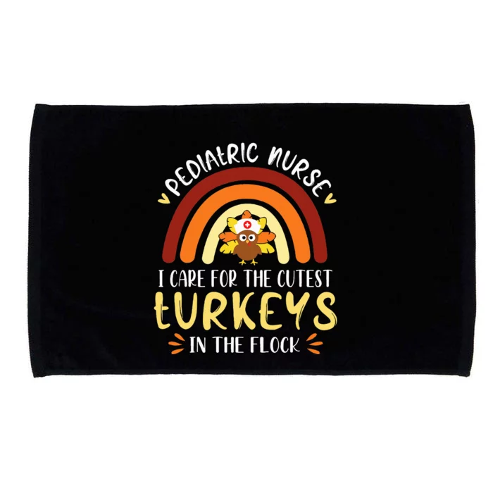 Rainbow PEDS Nurse Cutest Turkeys Thanksgiving Microfiber Hand Towel