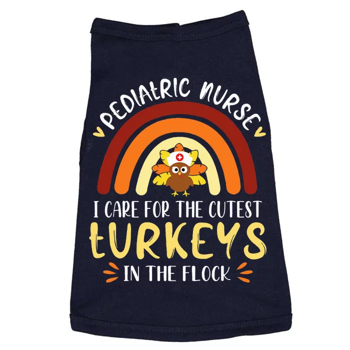 Rainbow PEDS Nurse Cutest Turkeys Thanksgiving Doggie Tank