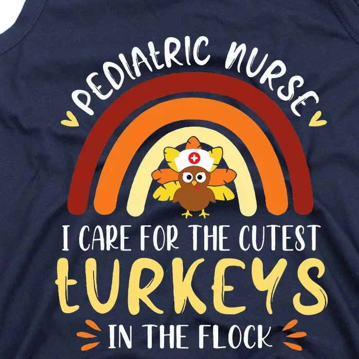 Rainbow PEDS Nurse Cutest Turkeys Thanksgiving Tank Top