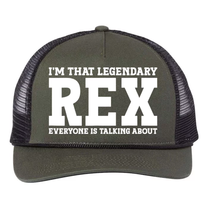 Rex Personal Name First Name Funny Rex Retro Rope Trucker Hat Cap