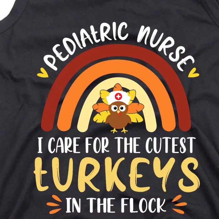 Rainbow Peds Nurse Cutest Turkeys Thanksgiving Pediatric Tank Top