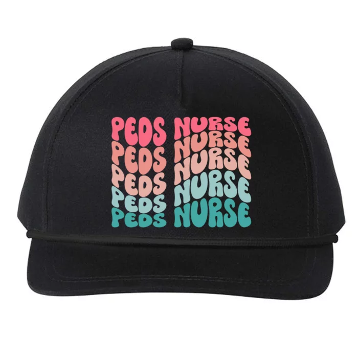 Retro Peds Nurse Pediatric Nurse Peds Rn Pediatrician Cool Gift Snapback Five-Panel Rope Hat