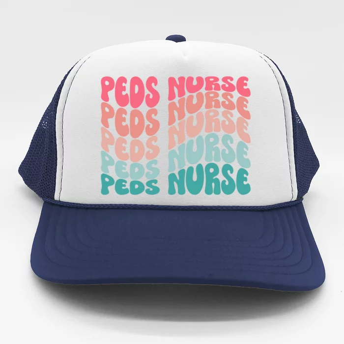 Retro Peds Nurse Pediatric Nurse Peds Rn Pediatrician Cool Gift Trucker Hat