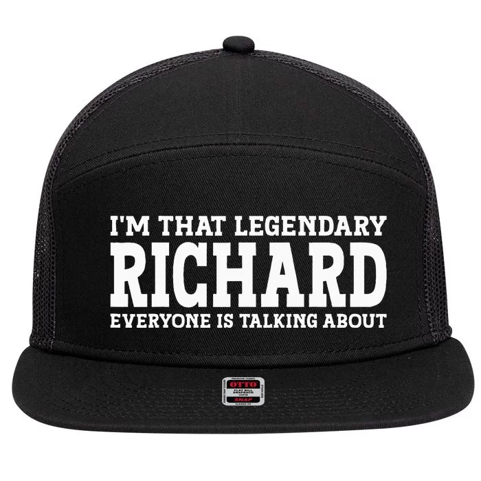 Richard Personal Name Funny Richard 7 Panel Mesh Trucker Snapback Hat