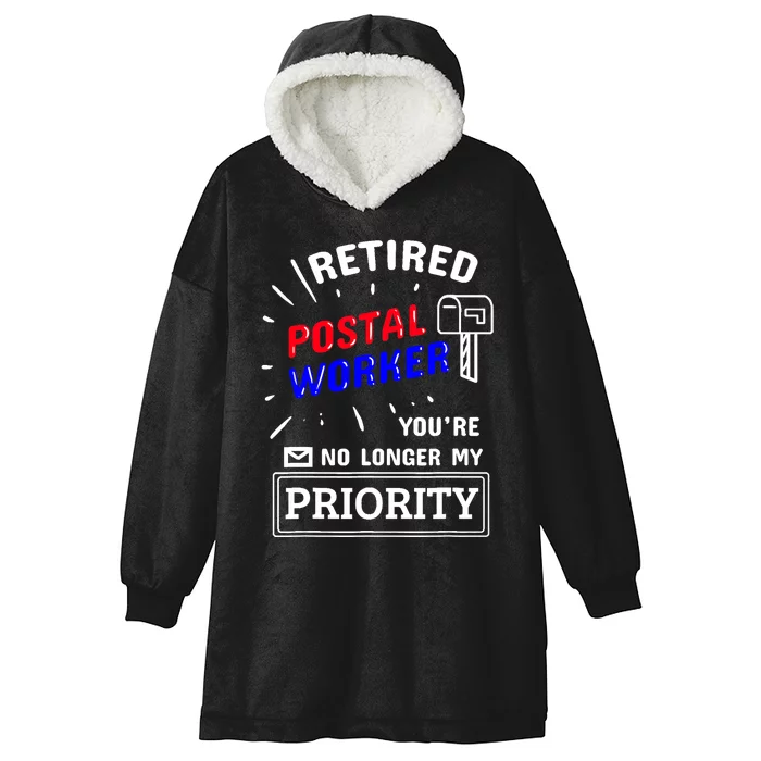 Retired Post Office Postal Worker Retirement Postman Hooded Wearable Blanket