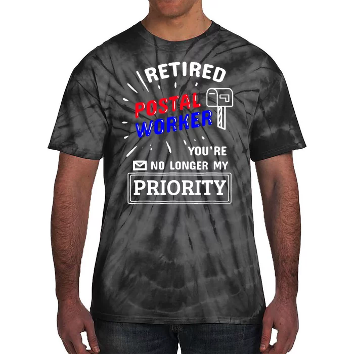 Retired Post Office Postal Worker Retirement Postman Tie-Dye T-Shirt