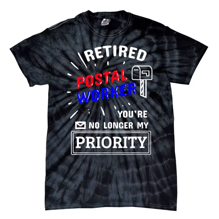 Retired Post Office Postal Worker Retirement Postman Tie-Dye T-Shirt