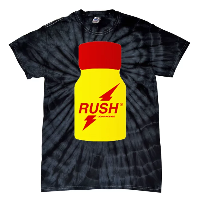 Rush Poppers Original Liquid Incense Bottle Real Bottom Pig Tie-Dye T-Shirt