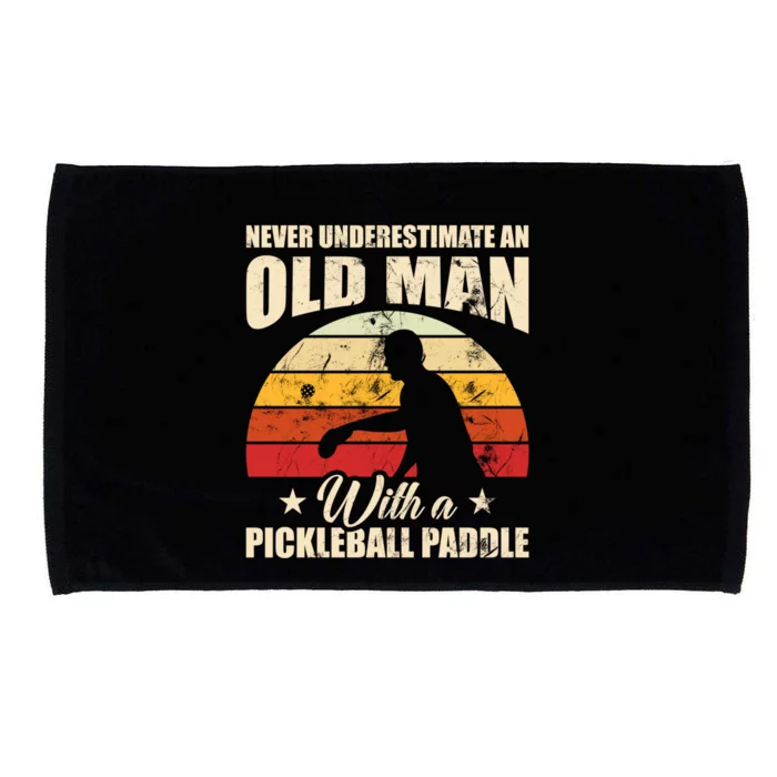 Retro Pickleball Old With A Pickleball Paddle Great Gift Microfiber Hand Towel