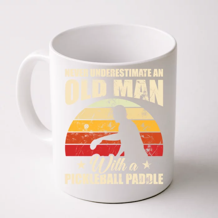 Retro Pickleball Old With A Pickleball Paddle Great Gift Front & Back Coffee Mug