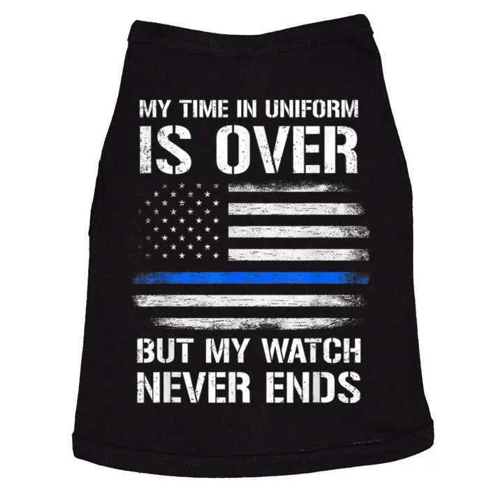 Retired Police Officer Gifts Shirt Thin Blue Line Doggie Tank