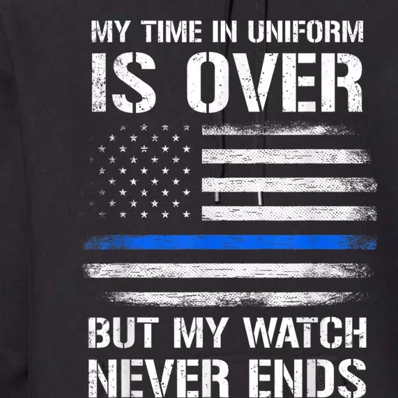 Retired Police Officer Gifts Shirt Thin Blue Line Premium Hoodie