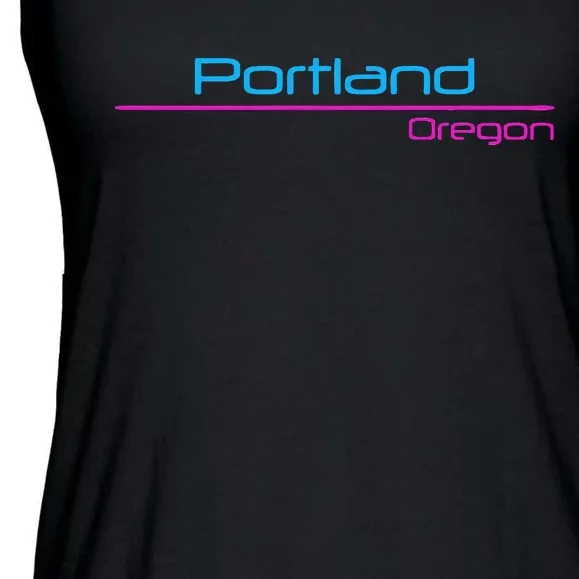 Retro Portland Oregon Ladies Essential Flowy Tank