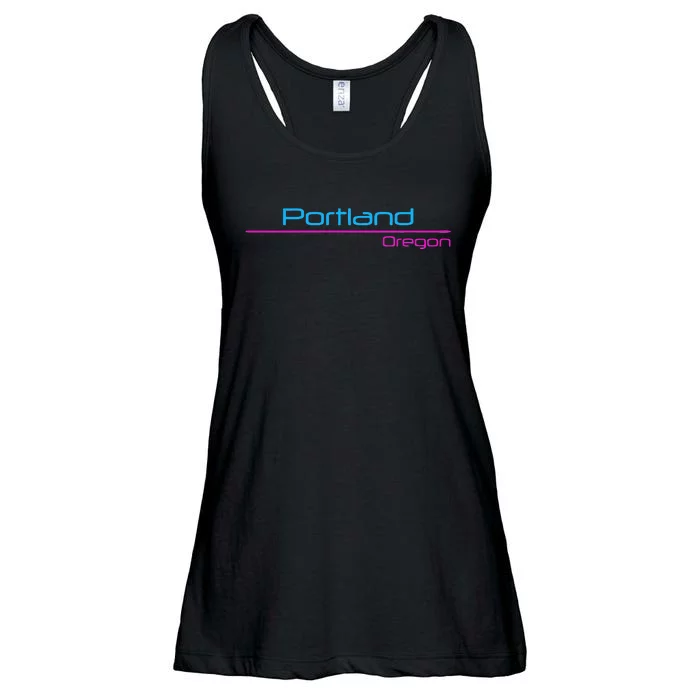 Retro Portland Oregon Ladies Essential Flowy Tank