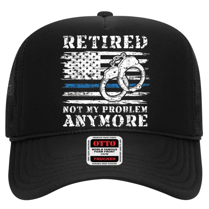 Retired Police Officer Retirement Funny Police High Crown Mesh Trucker Hat