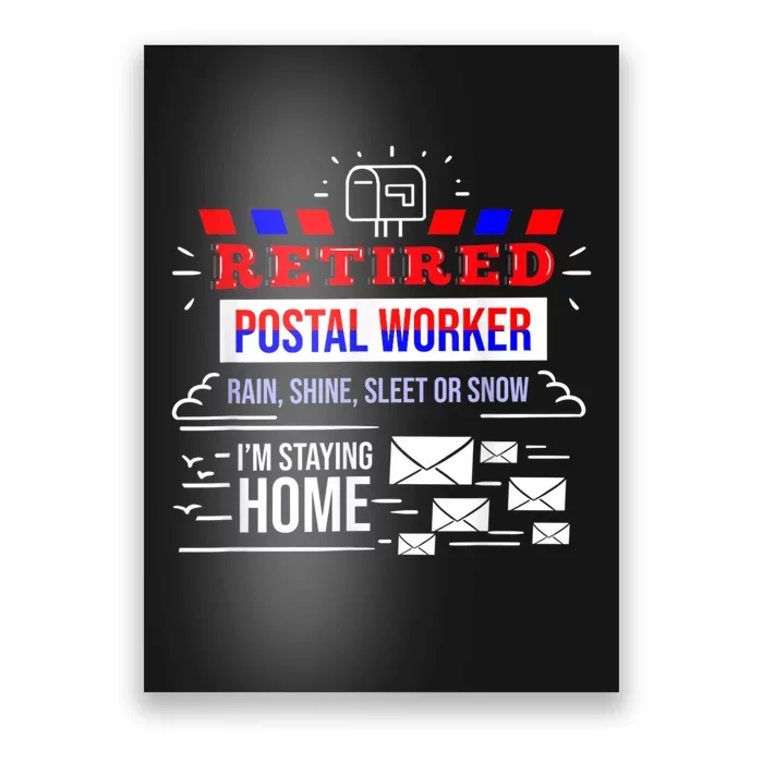 Retired Post Office Postal Worker Retirement Postman Poster