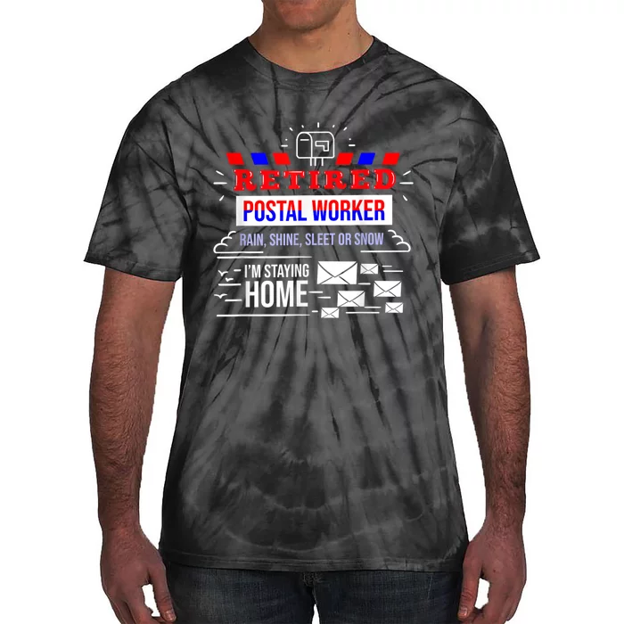 Retired Post Office Postal Worker Retirement Postman Tie-Dye T-Shirt