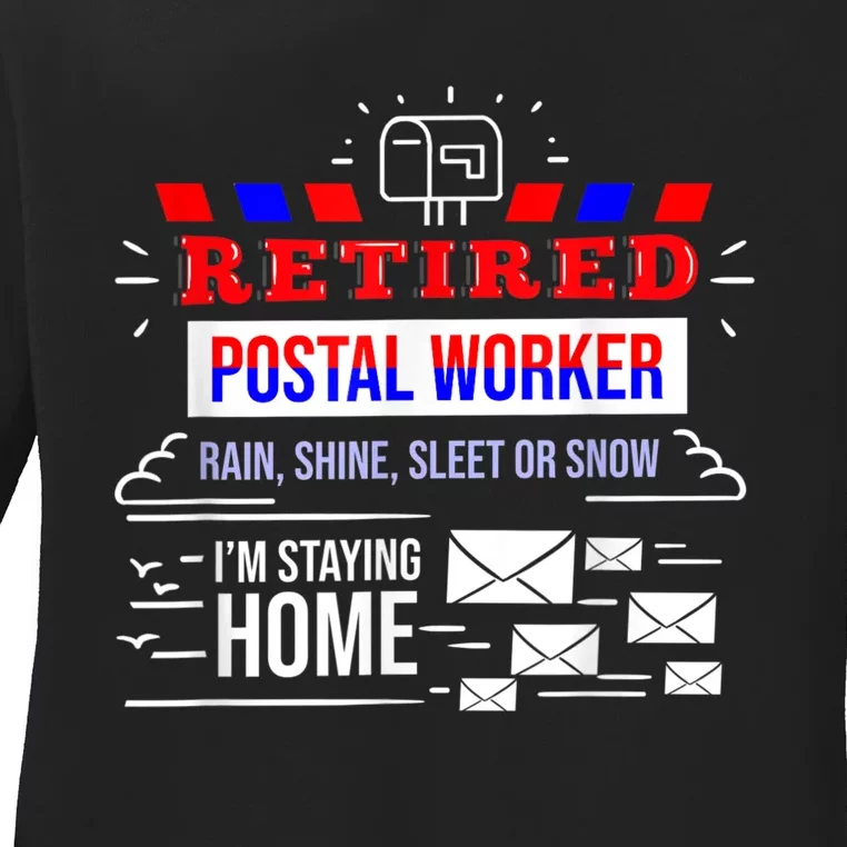 Retired Post Office Postal Worker Retirement Postman Ladies Long Sleeve Shirt