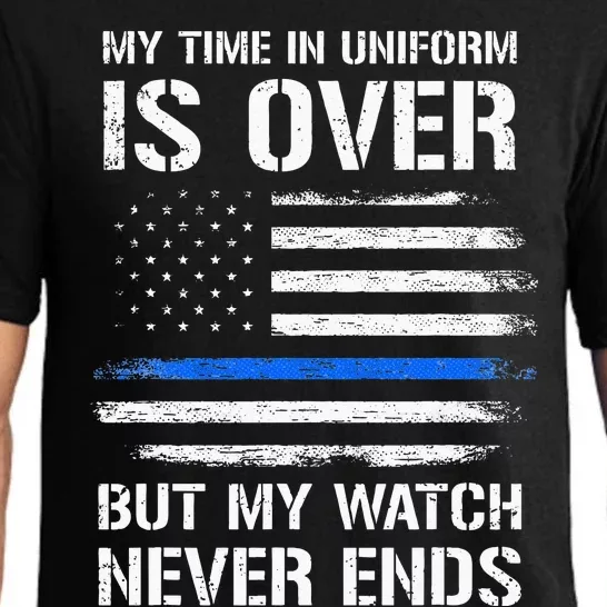 Retired Police Officer Gifts Thin Blue Line Pajama Set