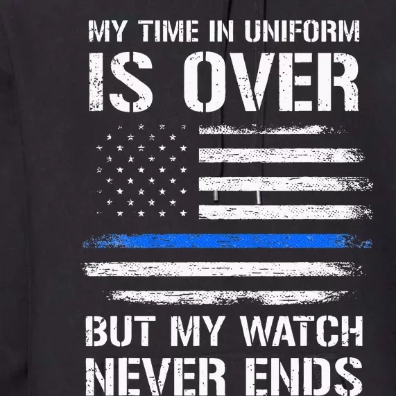 Retired Police Officer Gifts Thin Blue Line Premium Hoodie