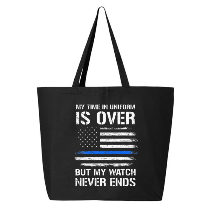 Retired Police Officer Gifts Thin Blue Line 25L Jumbo Tote