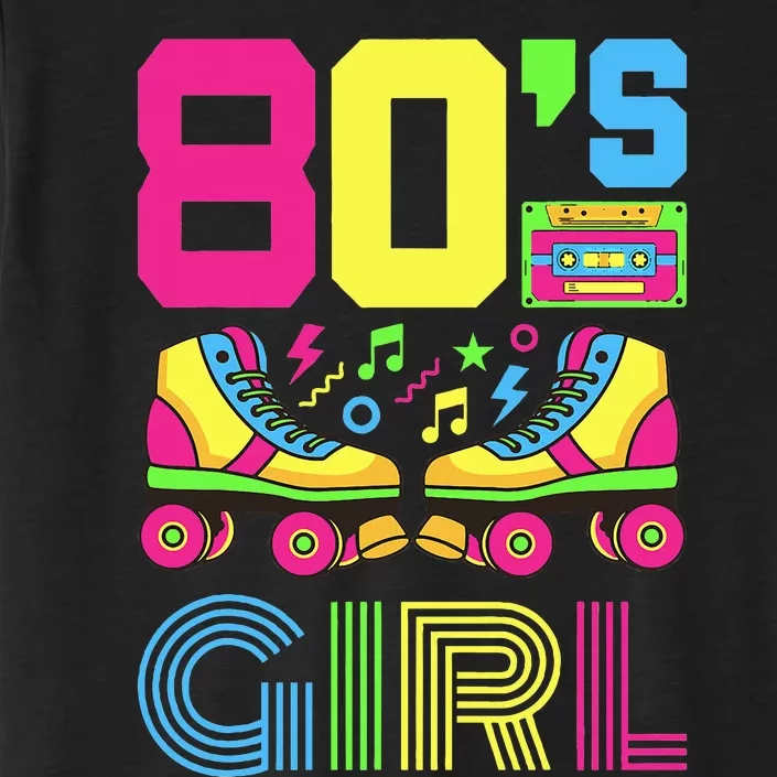 Retro Party Outfit 80s Girl Costume for 1980s Fashion ChromaSoft Performance T-Shirt