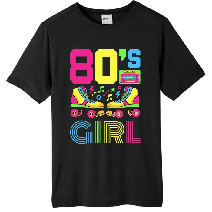 Retro Party Outfit 80s Girl Costume for 1980s Fashion ChromaSoft Performance T-Shirt