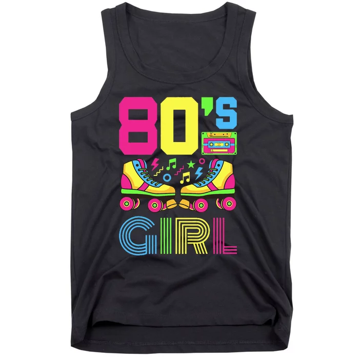 Retro Party Outfit 80s Girl Costume for 1980s Fashion Tank Top