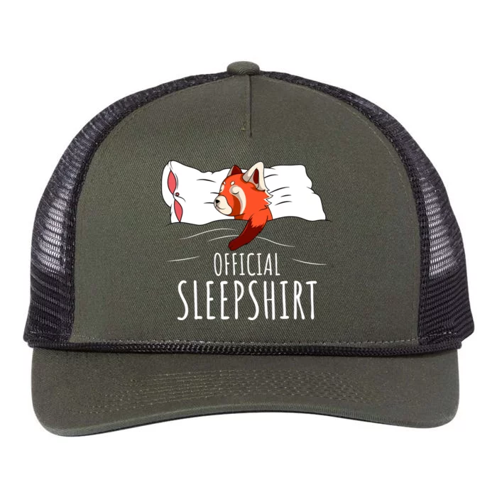 Red Panda Official Sleepshirt Funny Red Panda Gifts Retro Rope Trucker Hat Cap