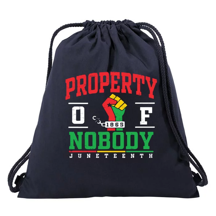 Retro Property Of Nobody Junenth 1865 Black History Month Cute Gift Drawstring Bag