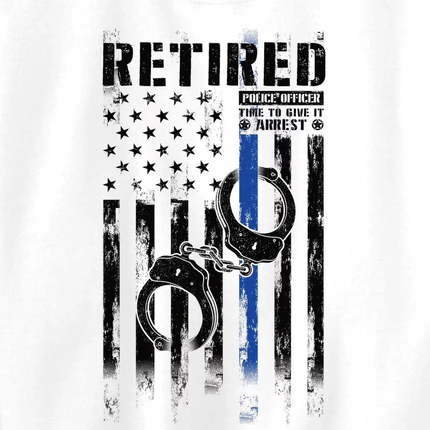 Retired Police Officer Thin Blue Line Police American Flag Kids Sweatshirt