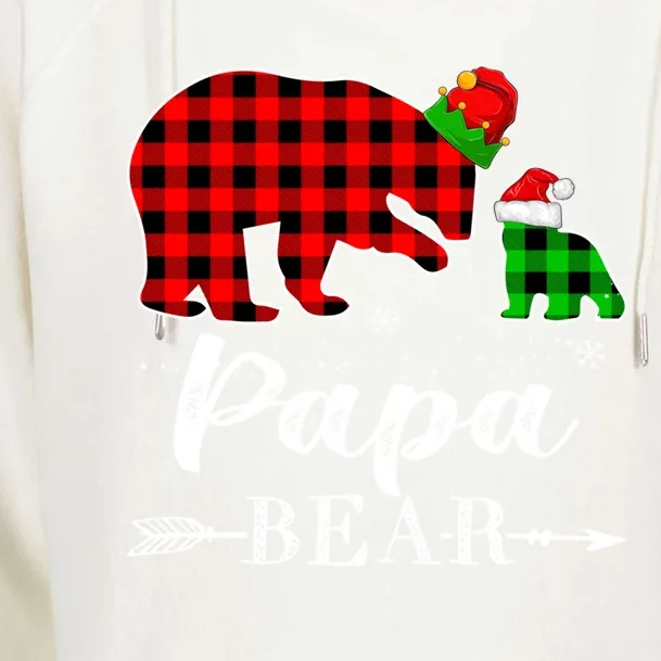 Red Plaid Papa Bear Matching Family Christmas Pajama Cool Gift Womens Funnel Neck Pullover Hood