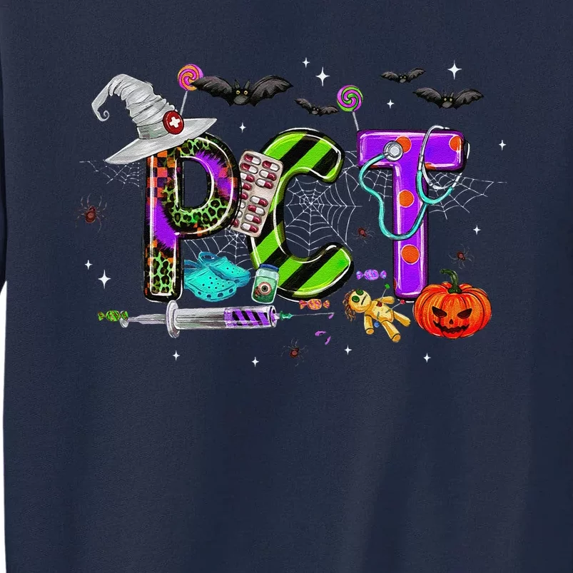 Retro Pct Patient Care Technician Halloween Spooky Season Tall Sweatshirt