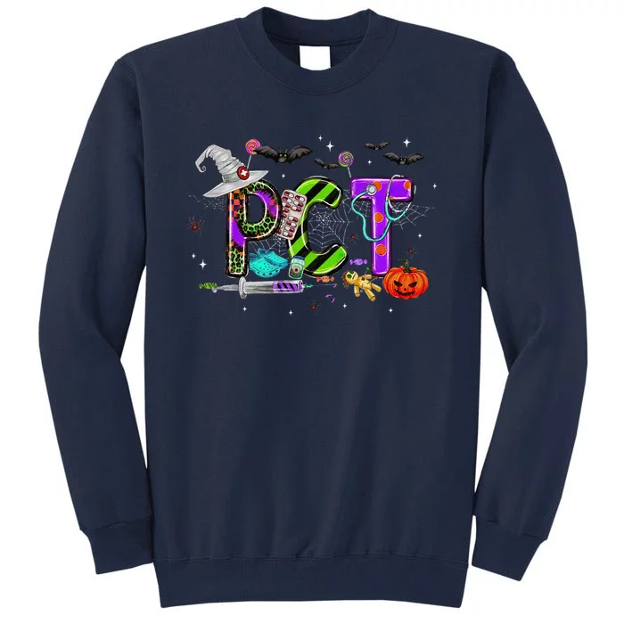 Retro Pct Patient Care Technician Halloween Spooky Season Tall Sweatshirt