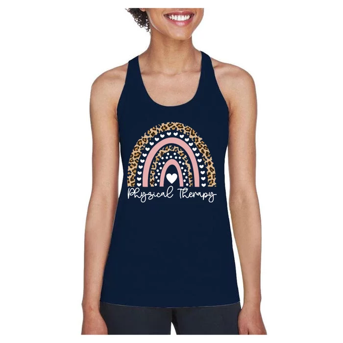 Rainbow PT PTA Therapy Physical Therapist Physical Therapy Women's Racerback Tank